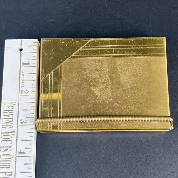 Volupte Vintage Gold Tone Swinglok Carry All Cigarette & Compact USA READ - Picture 3 of 16